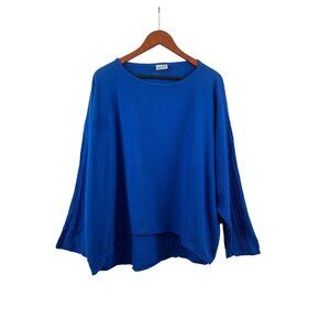 Oh My Gauze Womens Blue Long Sleeve Top Size 2 100% Cotton Soft Lightweight